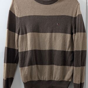 Tommy Hilfiger Men's Brown Striped Sweater